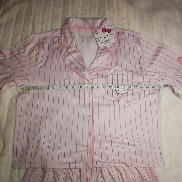 Hello Kitty Pink Striped Pajama Sleep Set – Size XL – NWT - Picture 8 of 13